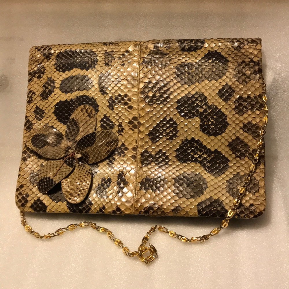 Judith Leiber Python skin bag